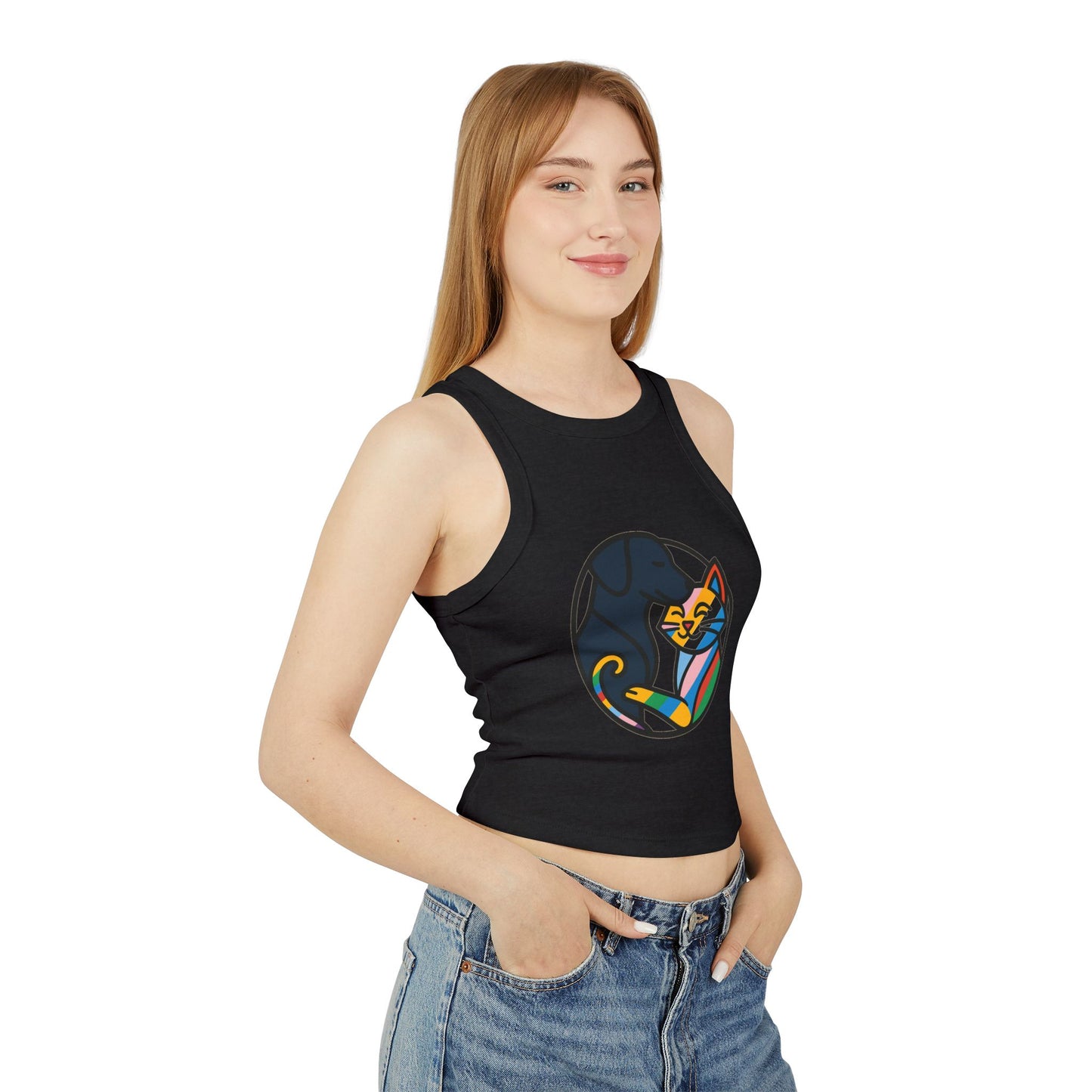 Pride tank top Cozy Cat and Dog Love Racer Tank Top for Pet Lovers