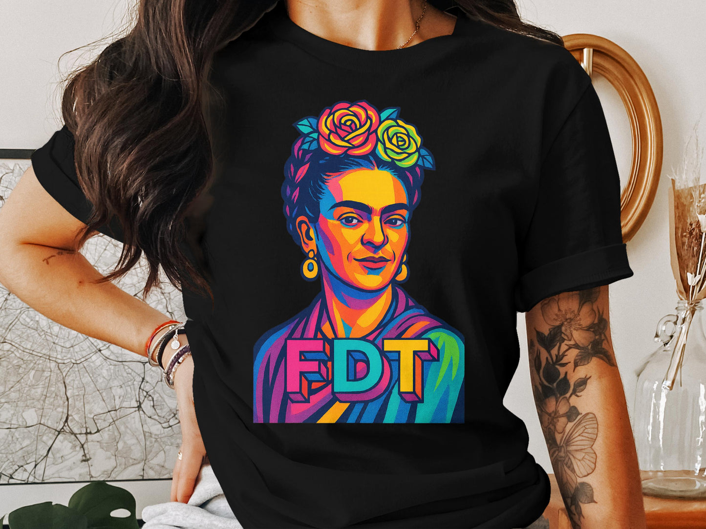 Vibrant Artistic FDT Portrait Design on Shirt product
