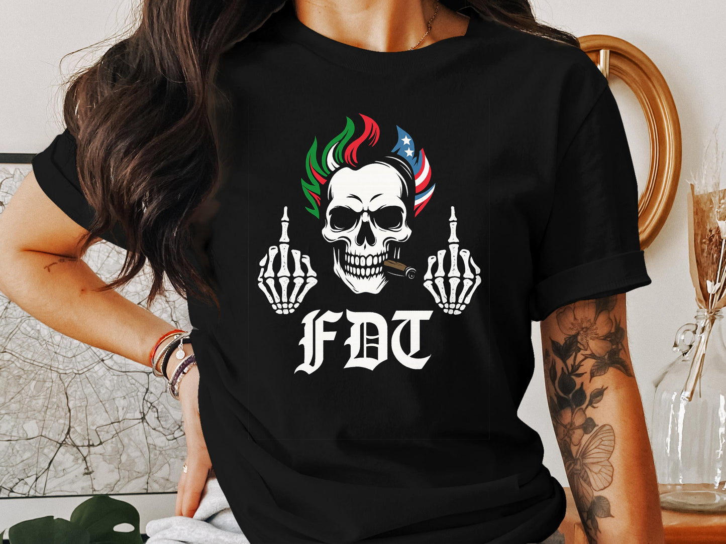 Skull Design FDT Graphic Printed T-Shirt product type