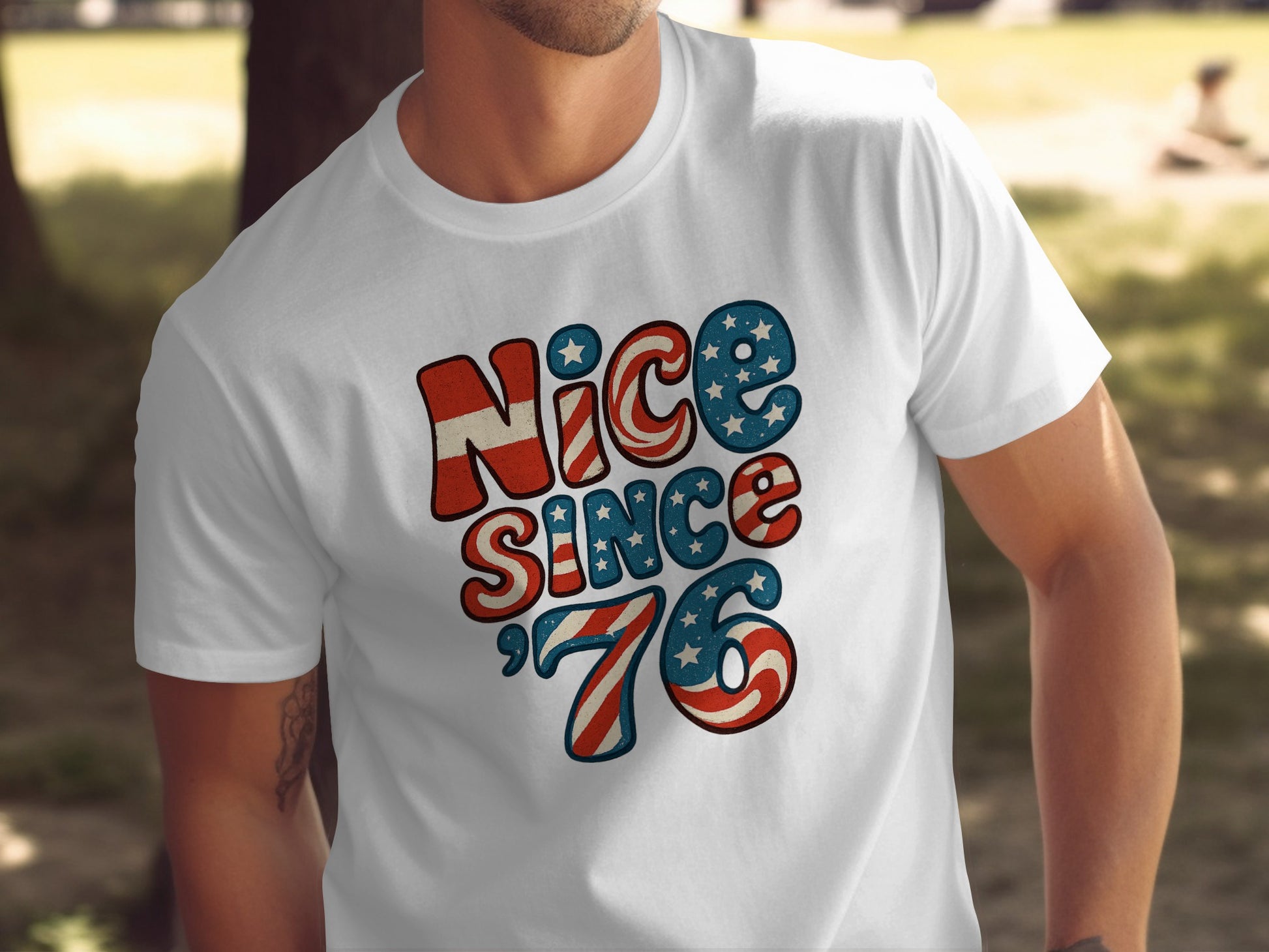 Nice Since '76 Patriotic Graphic Tee product