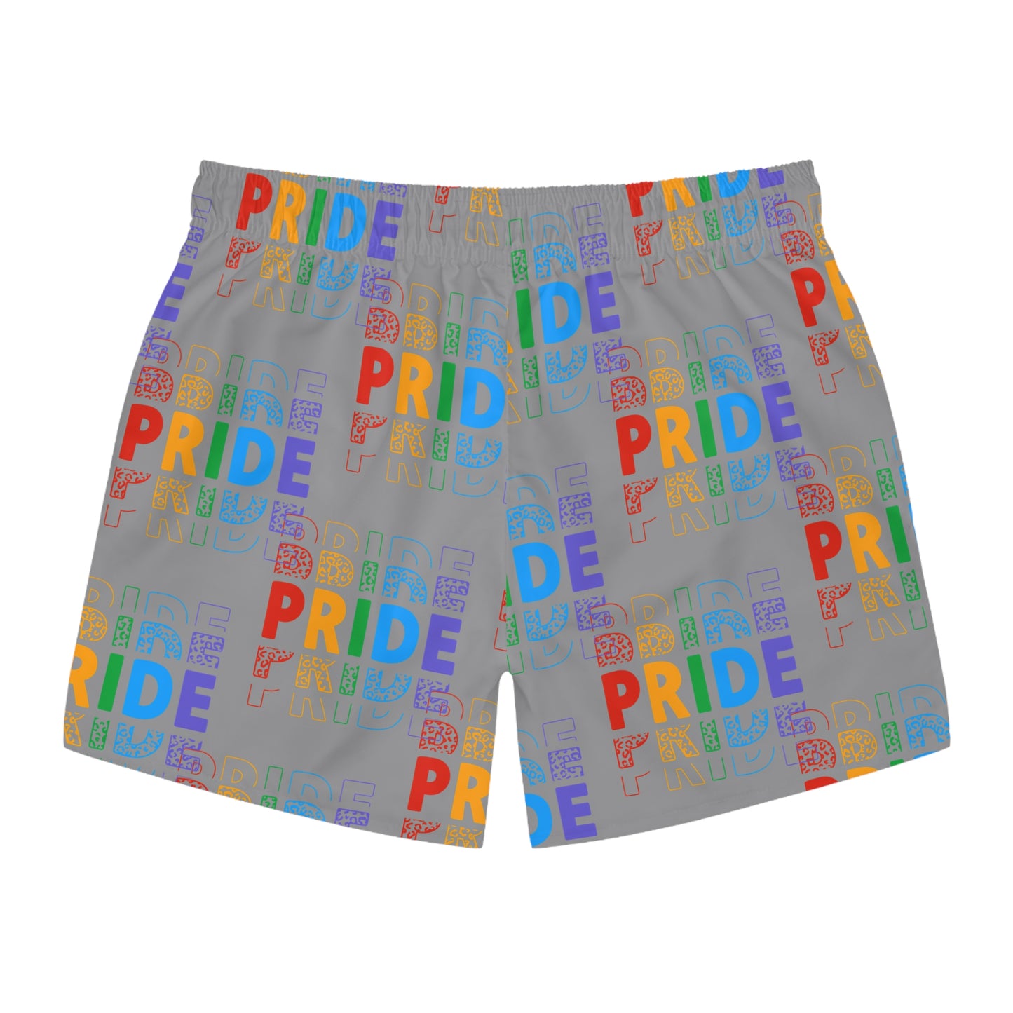 Colorful Pride Swim Trunks, LGBTQ+ Beach Wear, Trendy Summer Shorts, Vibrant Pool Attire, Perfect for Pride Celebrations