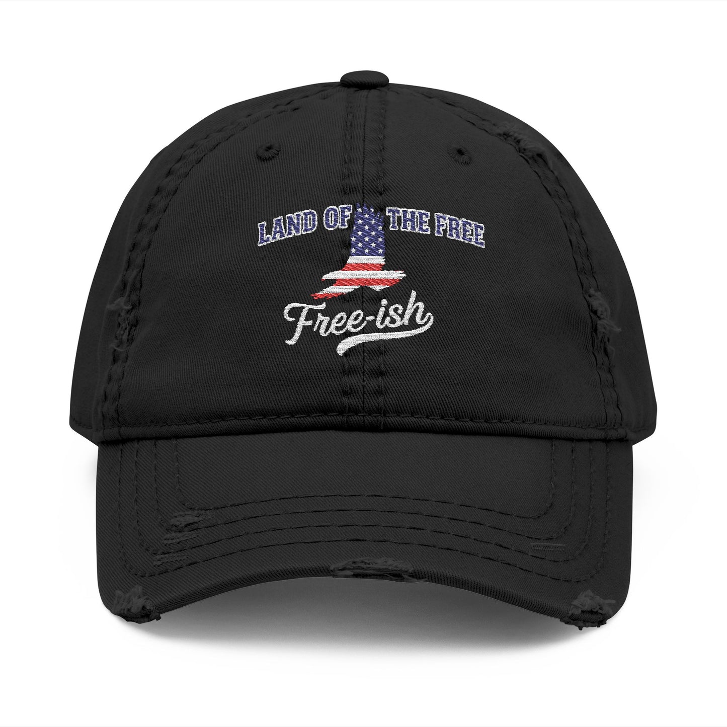 4th of July Hat Distressed Cat Dad Hat with Embroidery | Casual Fashion, Gifts for Cat Lovers, Outdoor Style, Father's Day, Everyday Wear