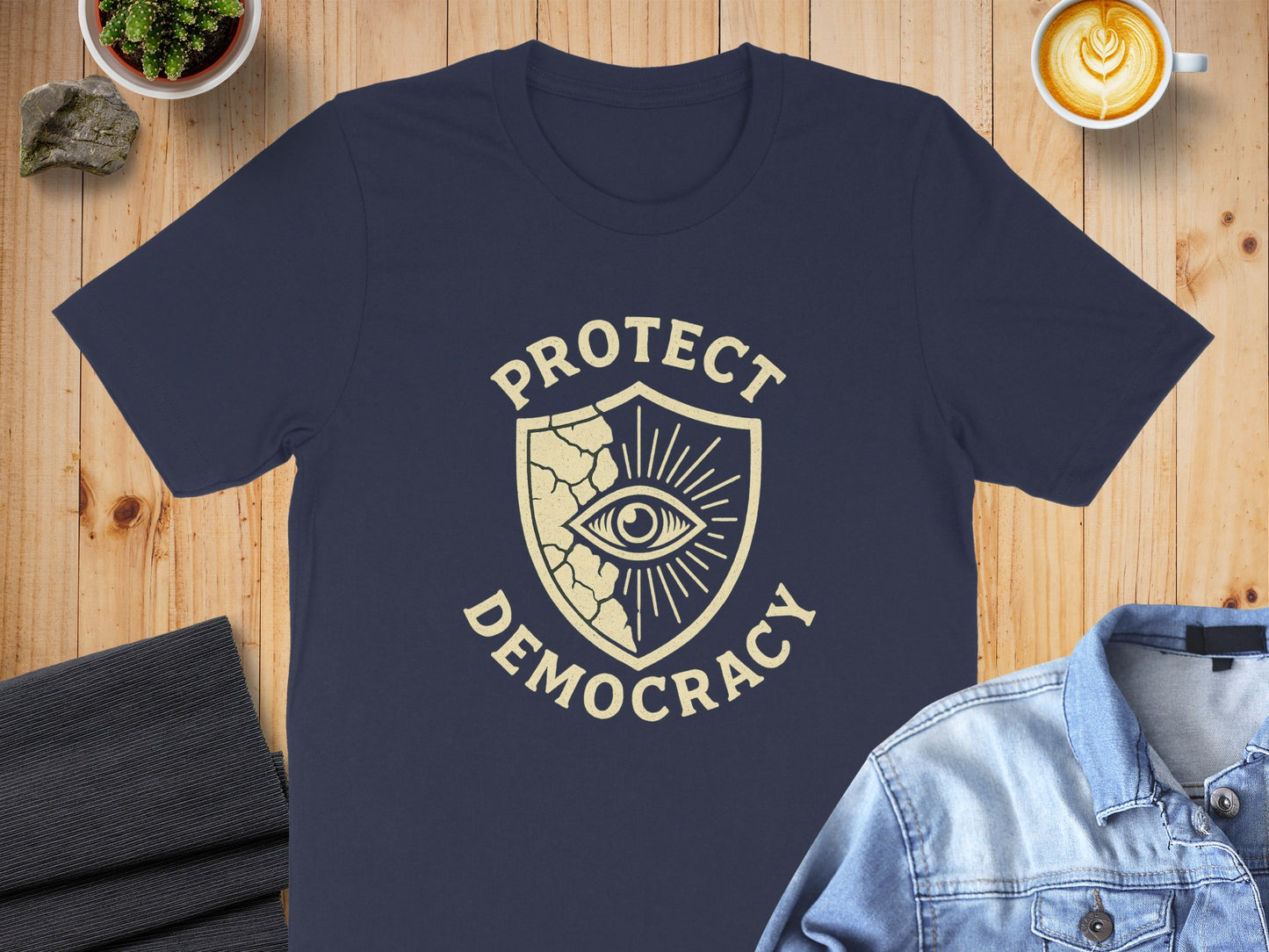 Protect Democracy Eye Shield Graphic T-shirt product type