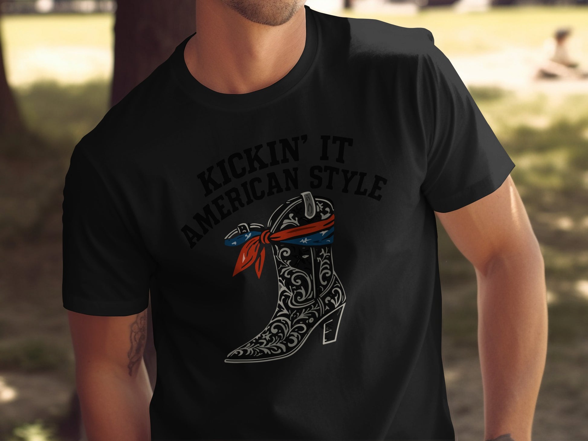 Kickin' It American Style Cowboy Boots T-Shirt product