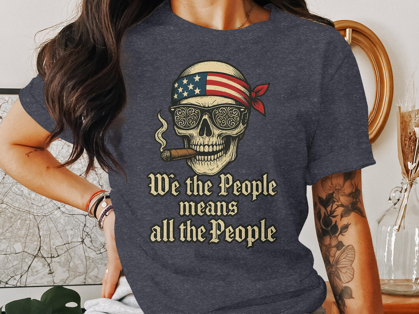 Patriotic Skull We the People Graphic T-Shirt product
