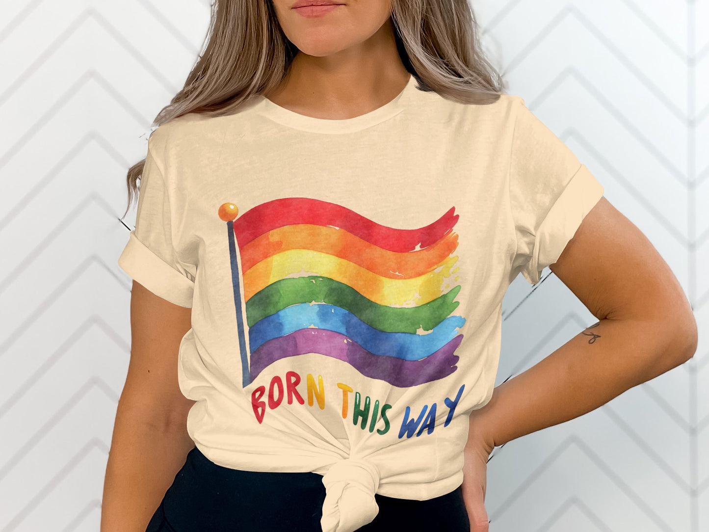 Born This Way Rainbow Flag T-Shirt product