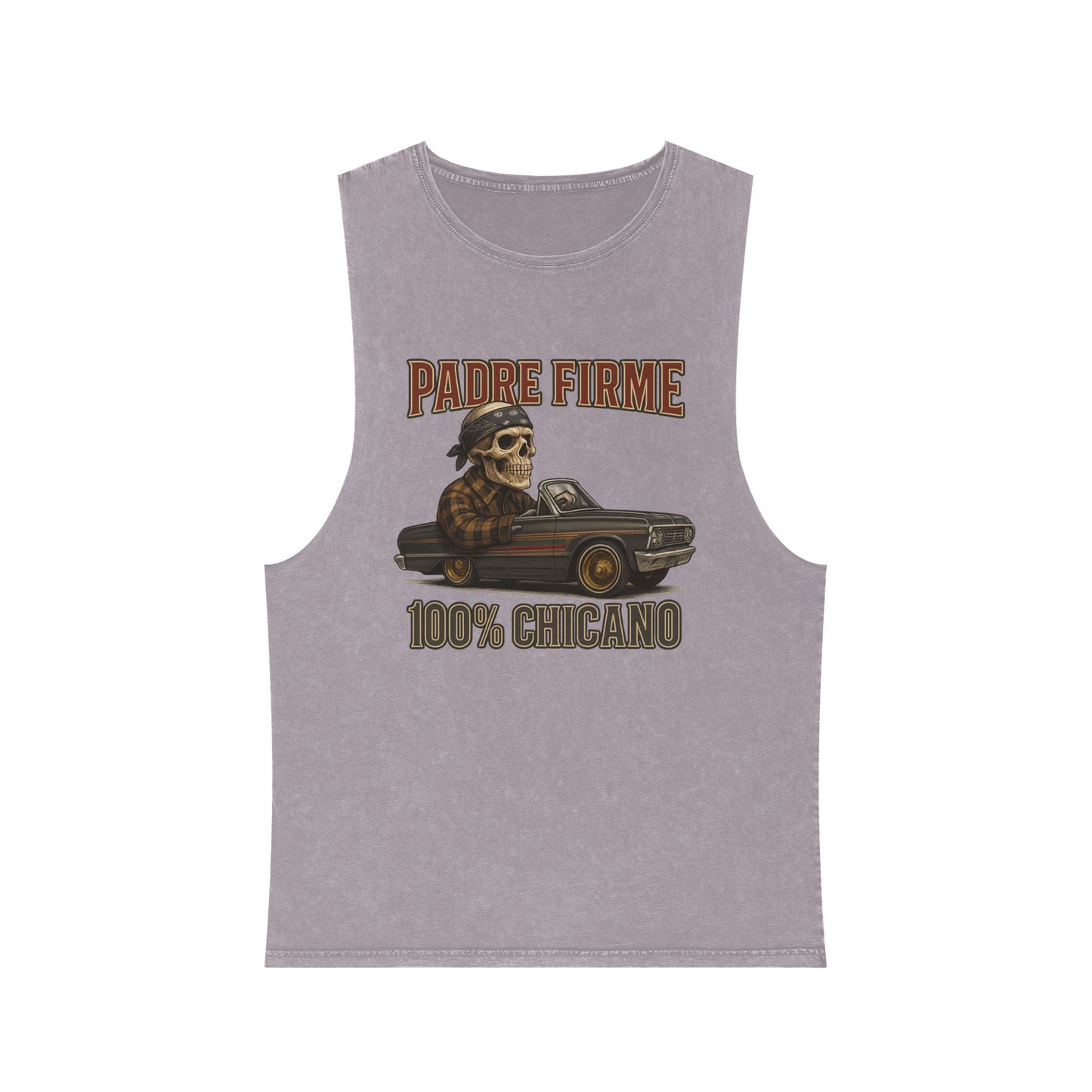 Chicano-Inspired Stonewash Tank Top, Vintage Vibe Tee, Perfect for Summer, Festival Wear, Ideal Gift for Music Lovers