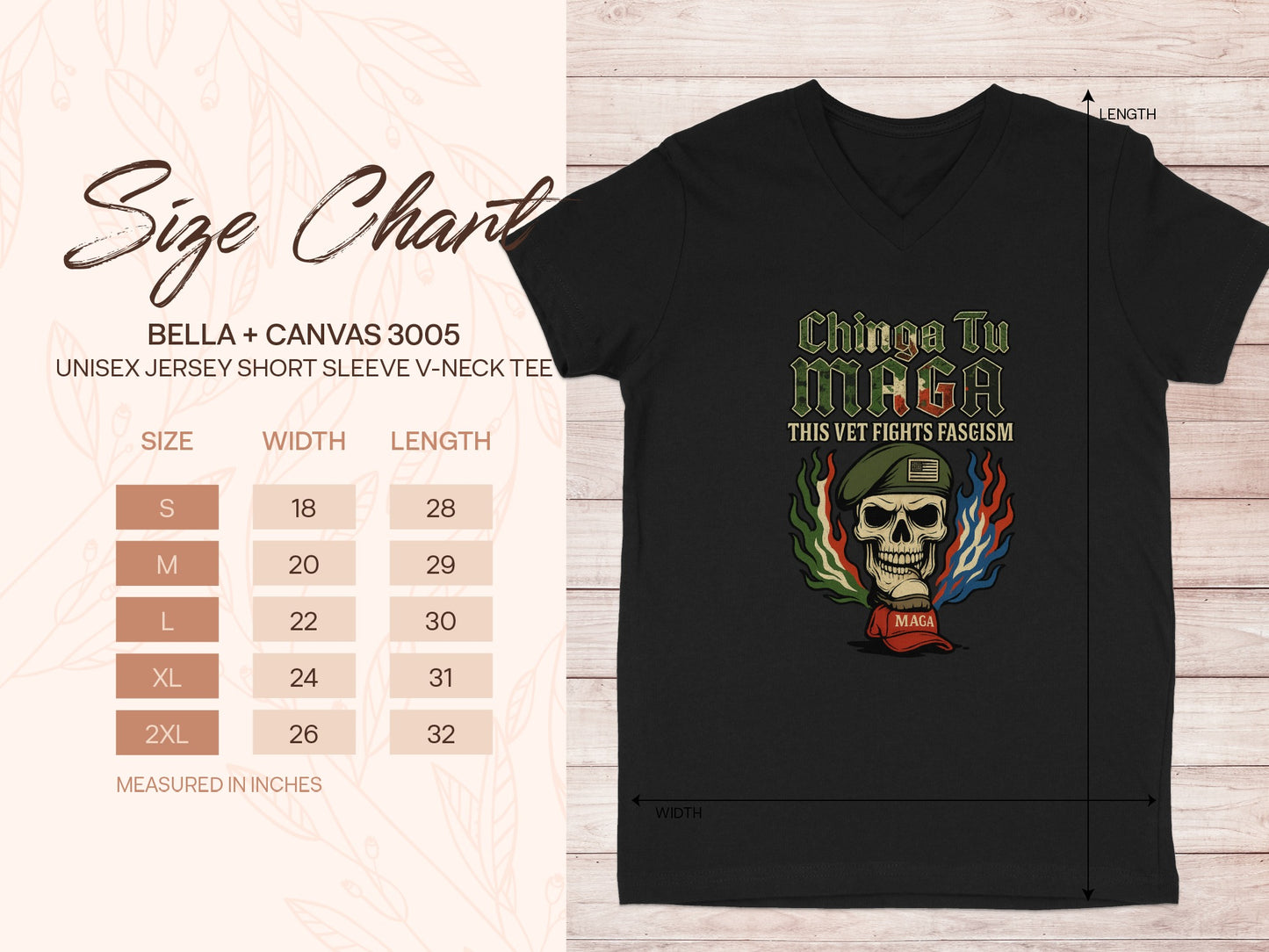 Chinga Tu MAGA This Vet Fights Fascism V Neck Tee product