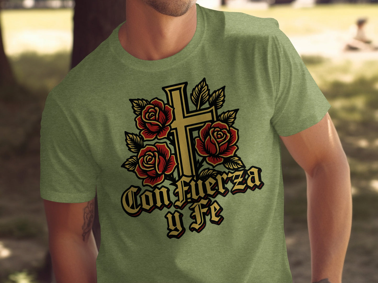 Con Fuerza y Fe Graphic T-shirt Religious product type