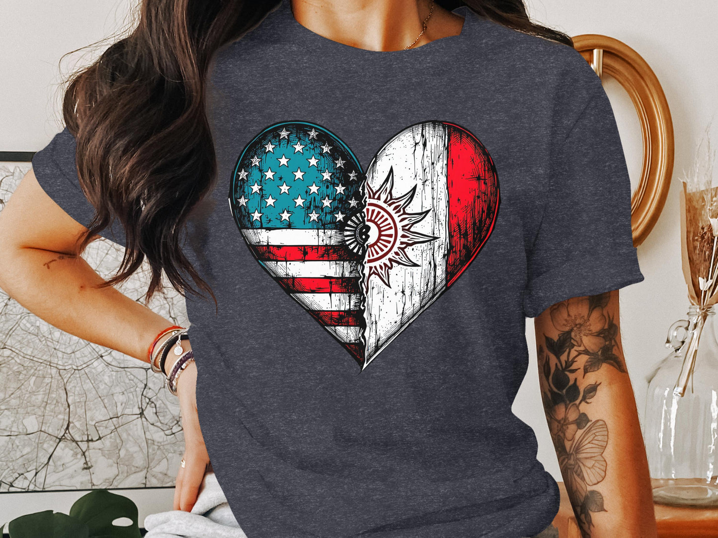 Vintage USA Mexico Heart Graphic Tee product type