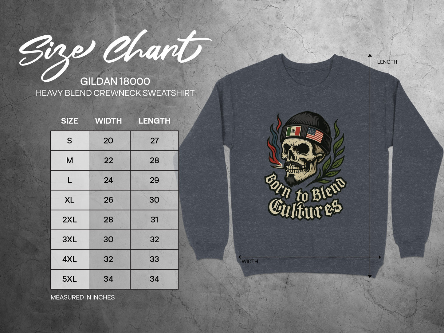 Born to Blend Cultures Skull Sweatshirt product