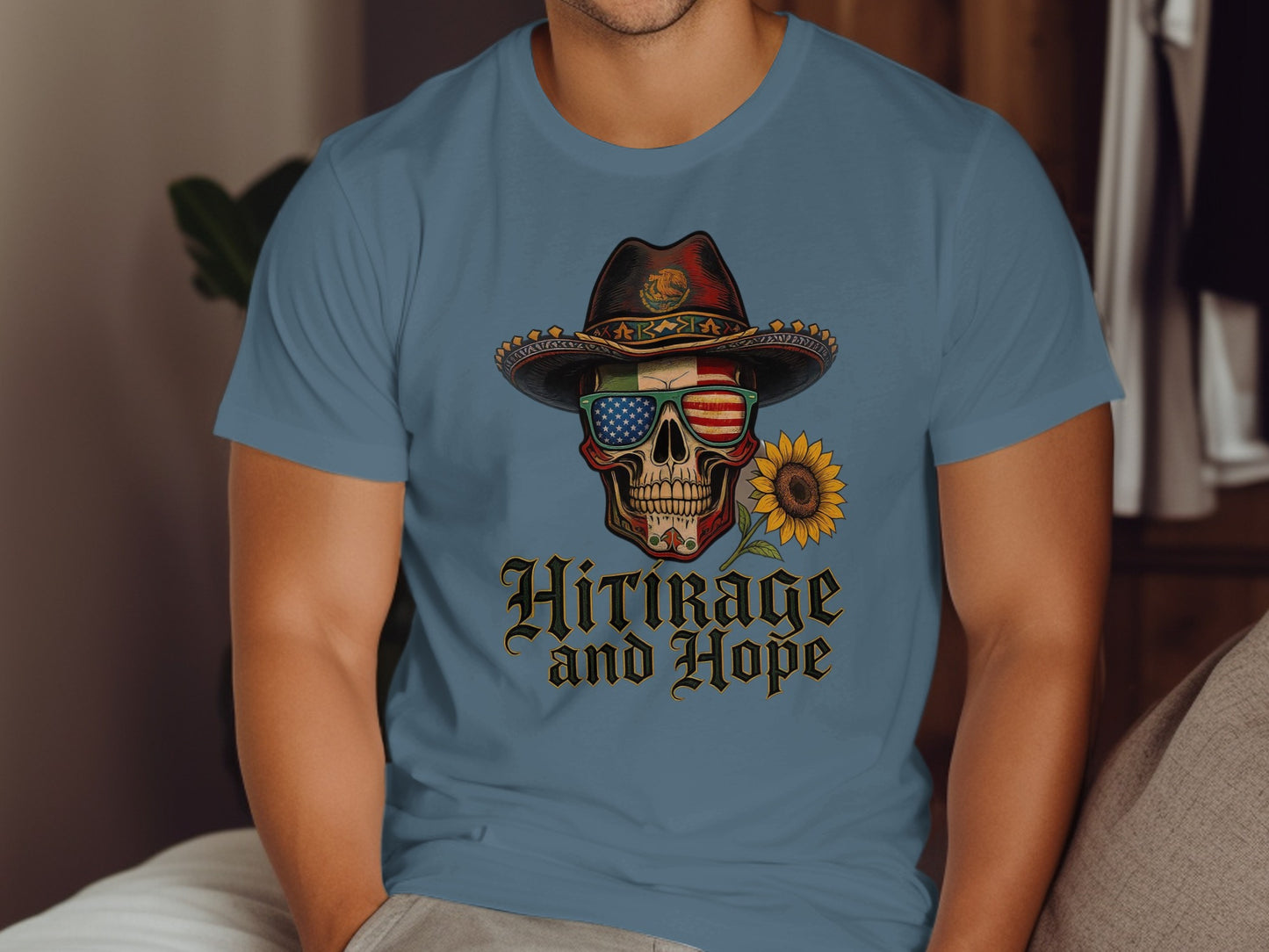 Patriotic Skull Graphic Tee Perfect for Casual Wear Shirt