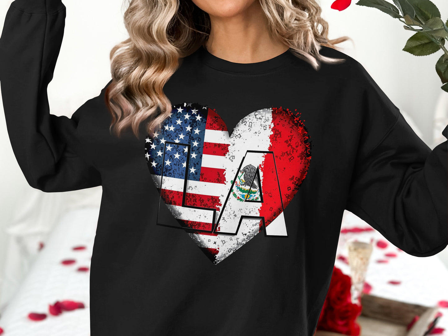 LA Love Heart Patriotic Print Sweatshirt Product
