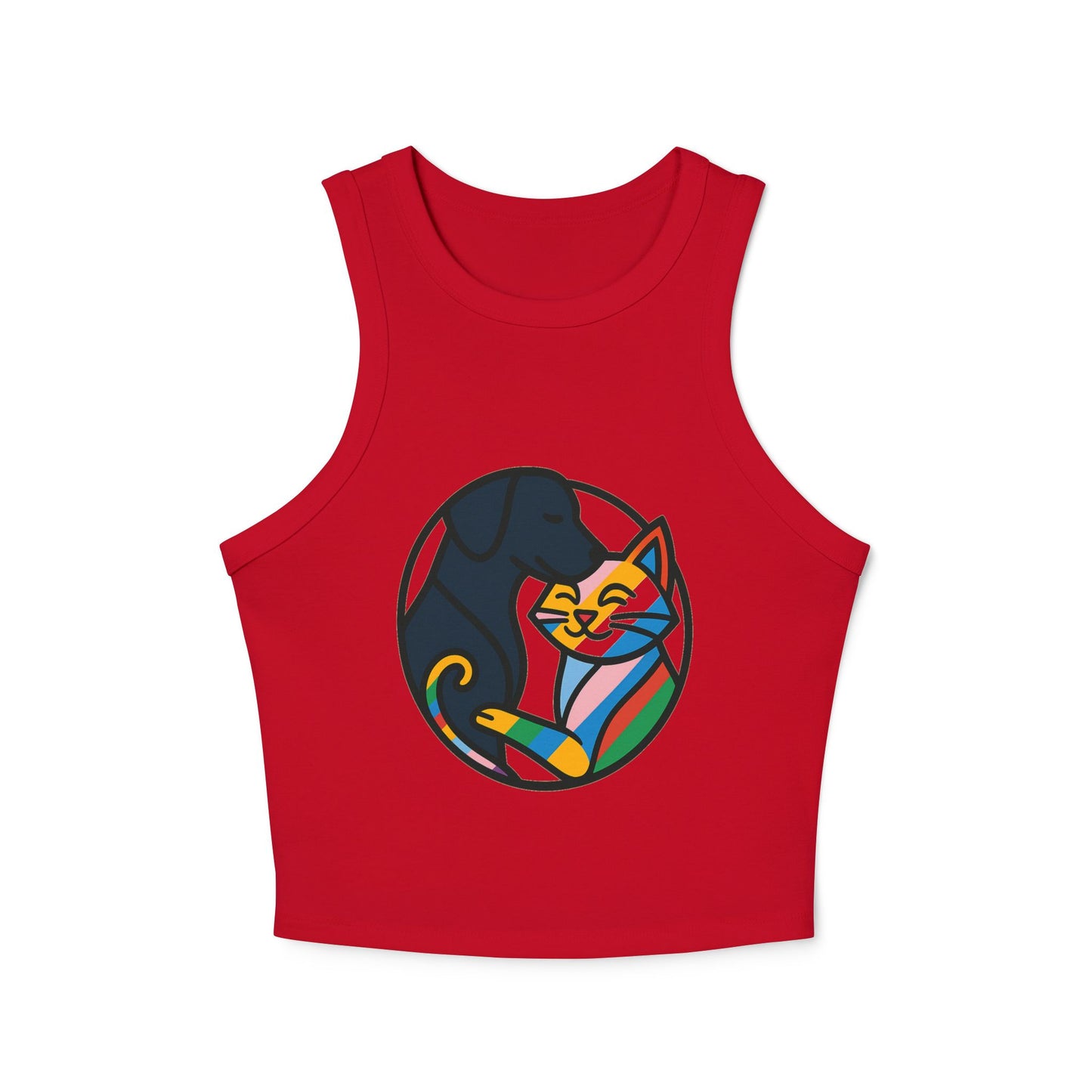 Pride tank top Cozy Cat and Dog Love Racer Tank Top for Pet Lovers