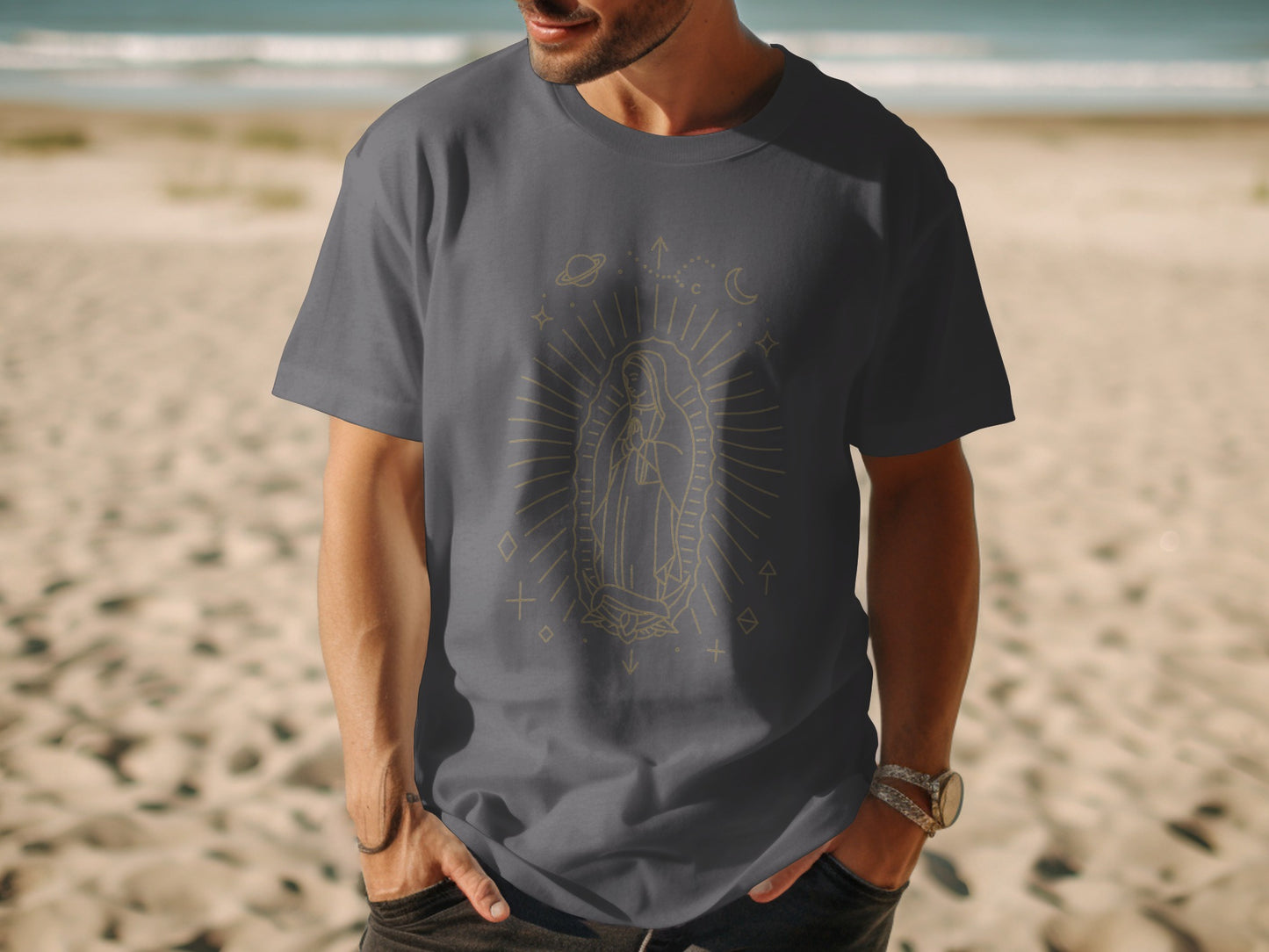 Astronaut Virgin Mary Graphic Design T-Shirt product