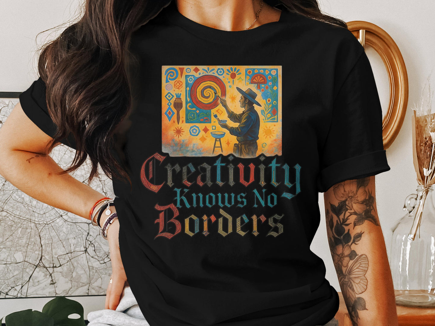 Creativity Knows No Borders Artistic Design Shirt product