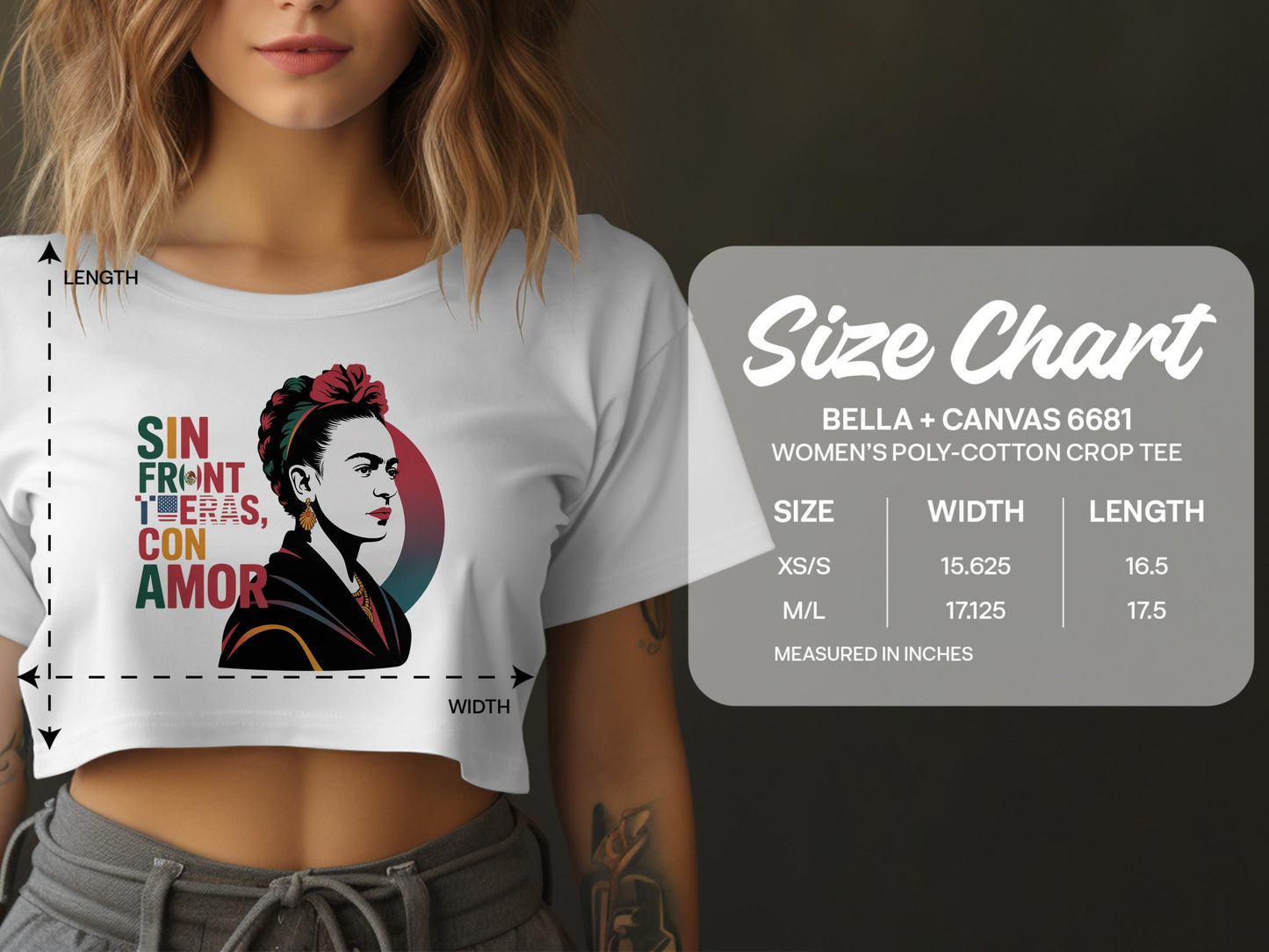 Sin Fronteras Con Amor Women's Crop Tee product