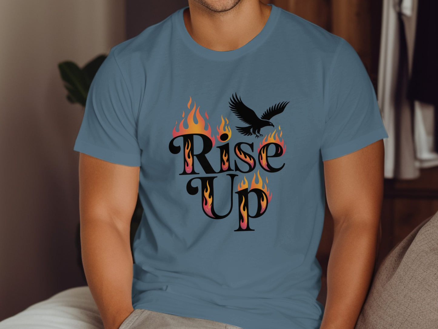 Rise Up Eagle and Flames Graphic T-shirt product