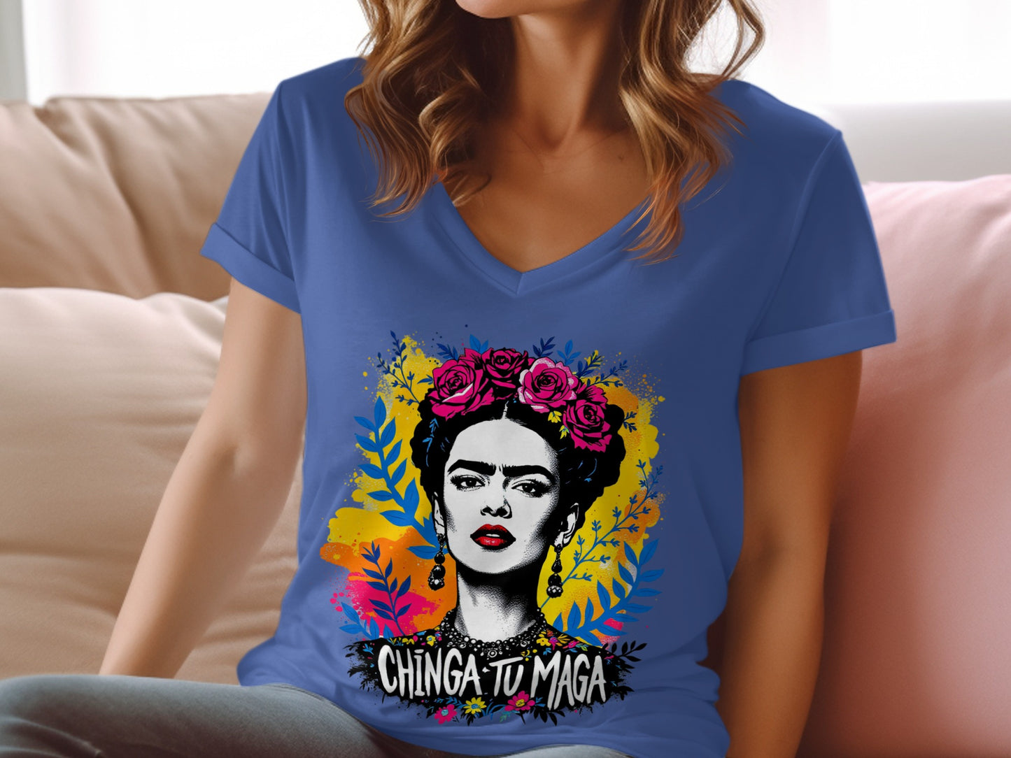 Vibrant Frida Kahlo Graphic Art Shirt for Bold Statements