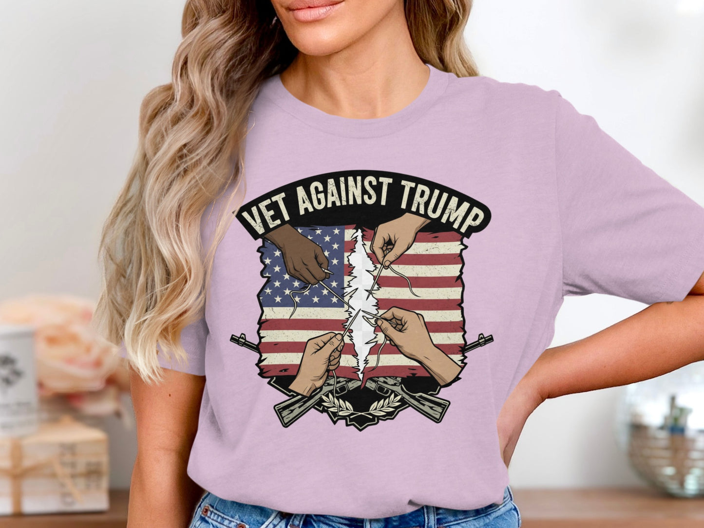 Vet Against Trump Graphic Short Sleeve T-Shirt product