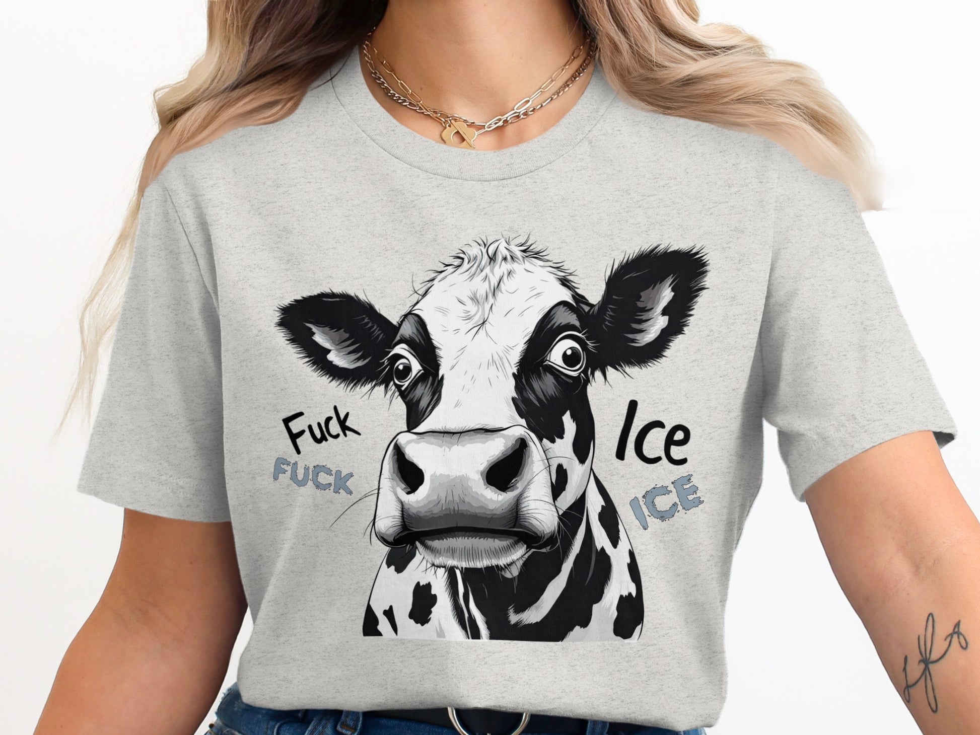 Funny Cow Graphic T-Shirt with Bold Statement product type