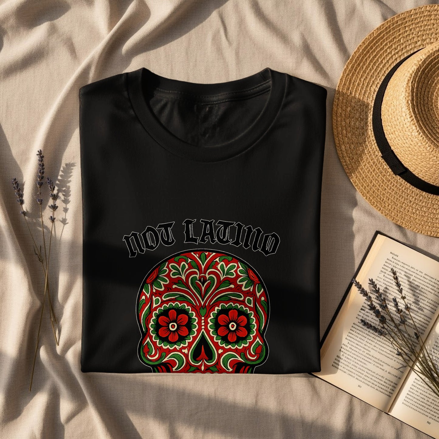 Not Latino Sugar Skull Graphic Tee Shirt product
