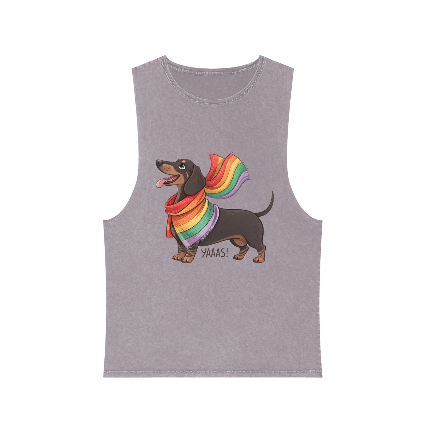 Pride Dachshund Stonewash Tank Top - Unisex Casual Wear