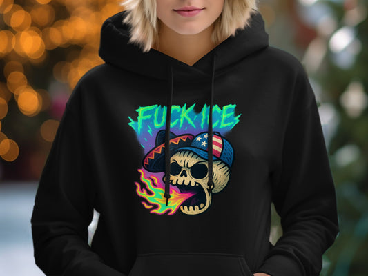 Vibrant Skull Graphic Hoodie with Unique Design Hoodie