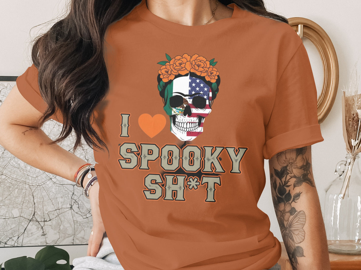 I Love Spooky Sh*t Skull Printed T-shirt product type