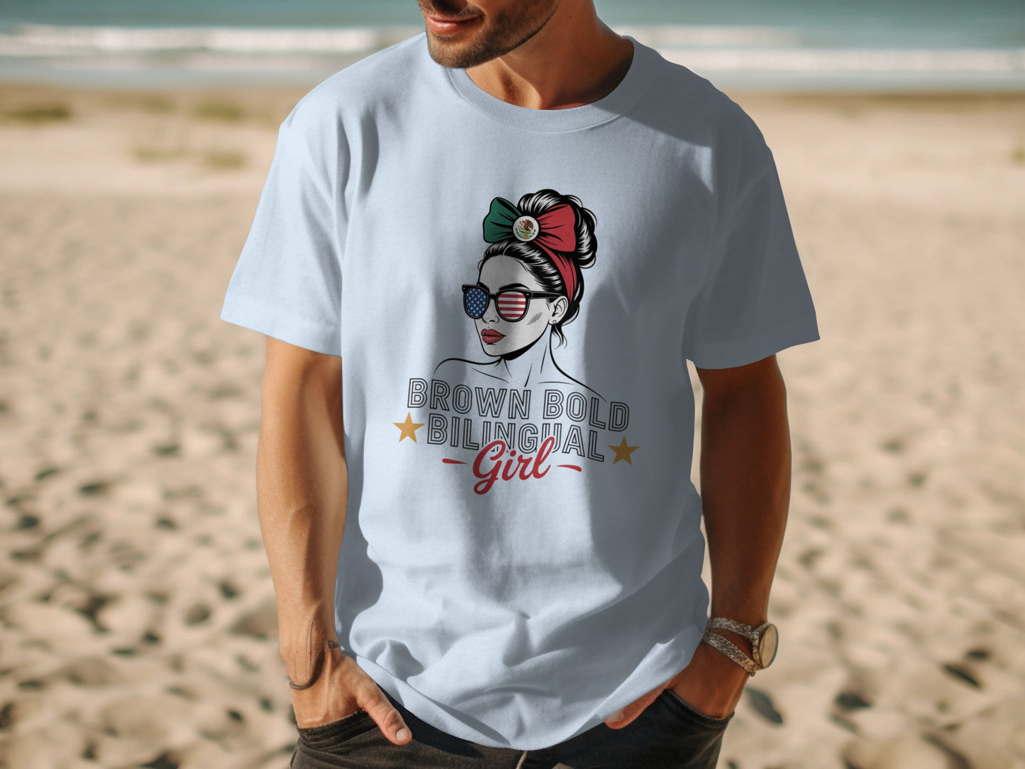 Brown Bold Bilingual Girl Graphic Tee product