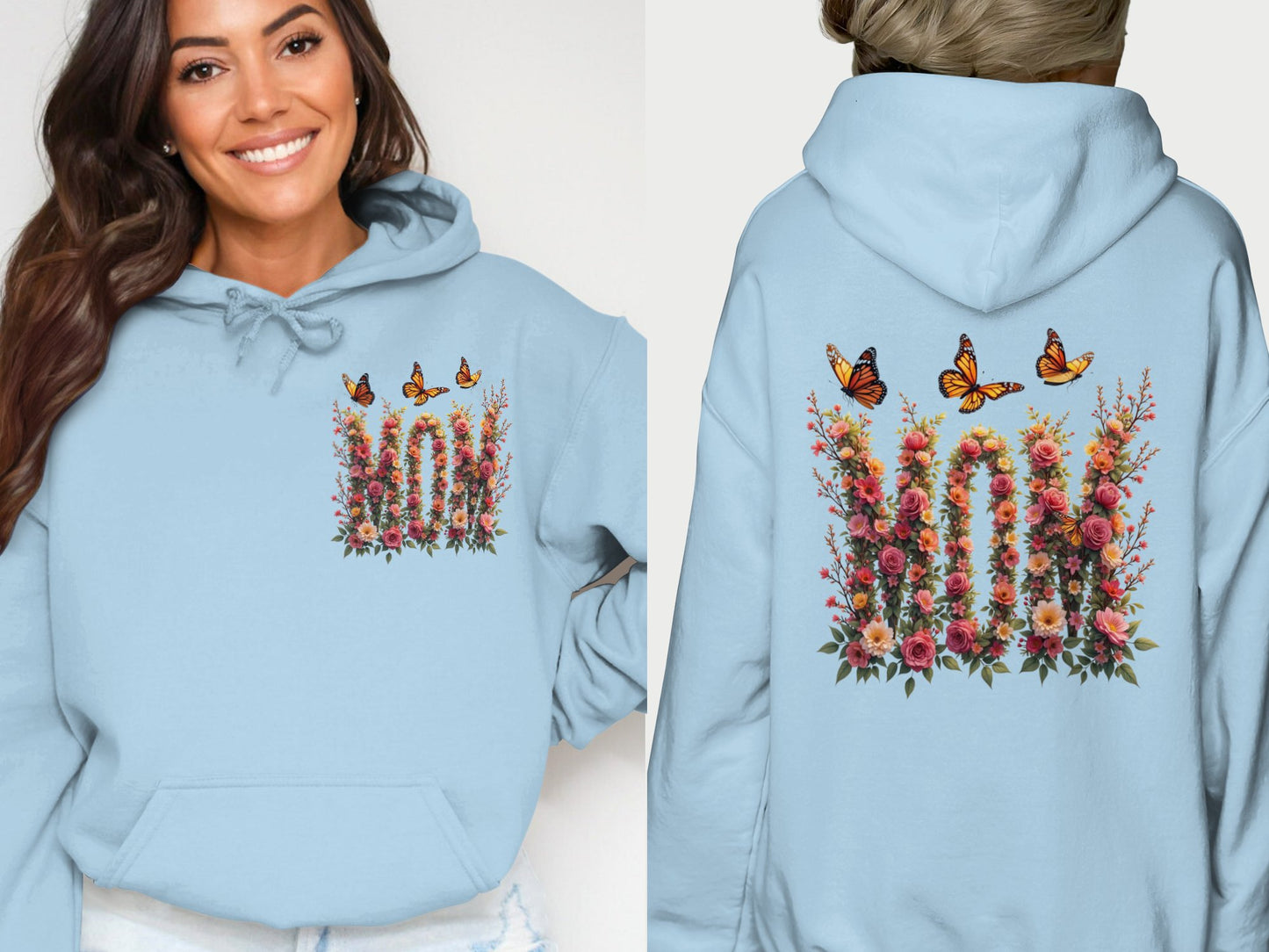 Vibrant Butterfly and Floral Design Hoodie product