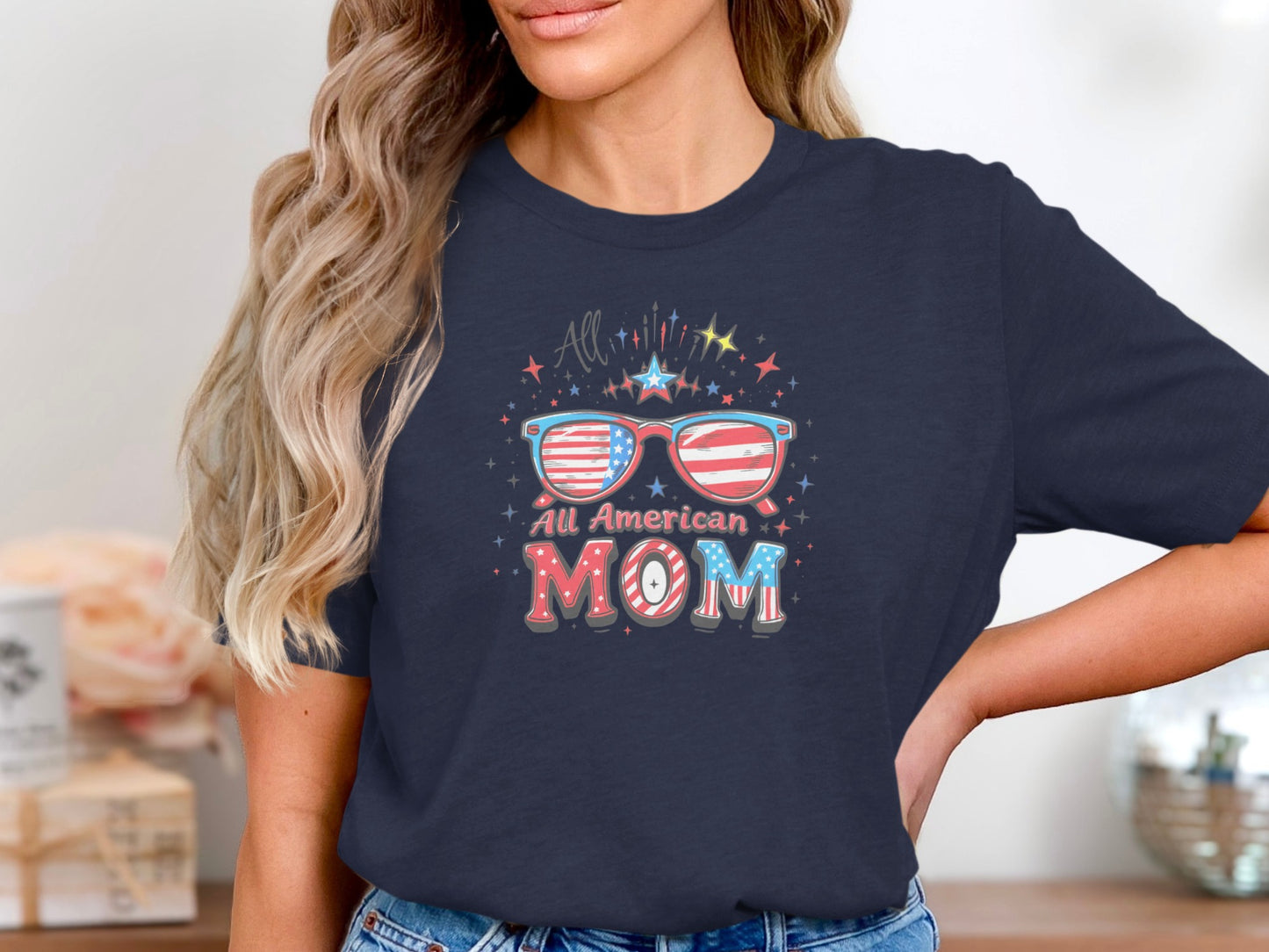 All American Mom Graphic T-Shirt patriotic product