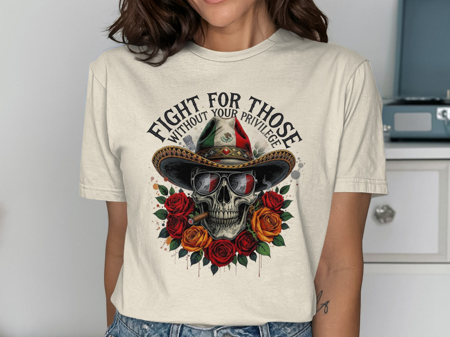 Skull and Roses Fight for Those Graphic T-Shirt product