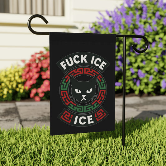 FUCK ICE Cat Design Garden Flag Decorative Banner