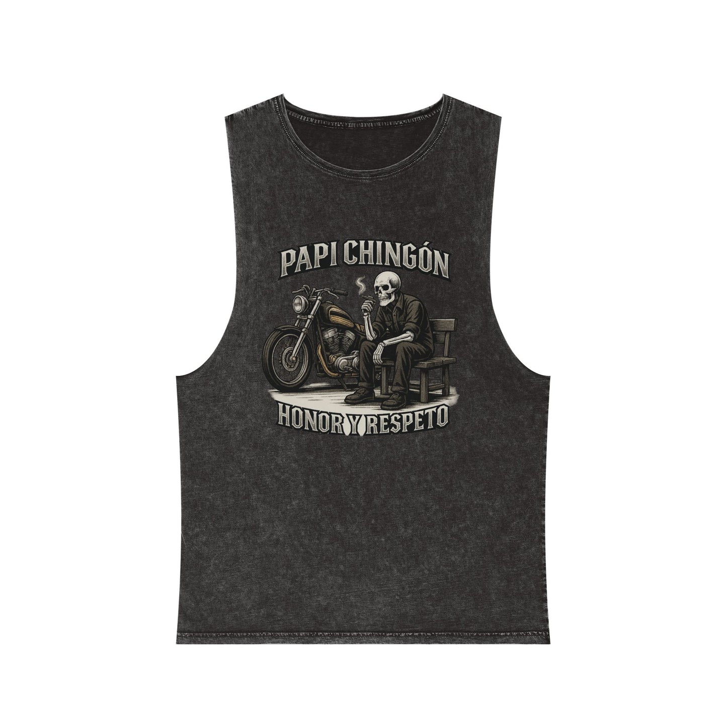 Skull Moto Graphic Tank Top - Papi Chingón, Unisex Summer Apparel, Motorcycle Gift, Festival Wear, Casual Vintage Style