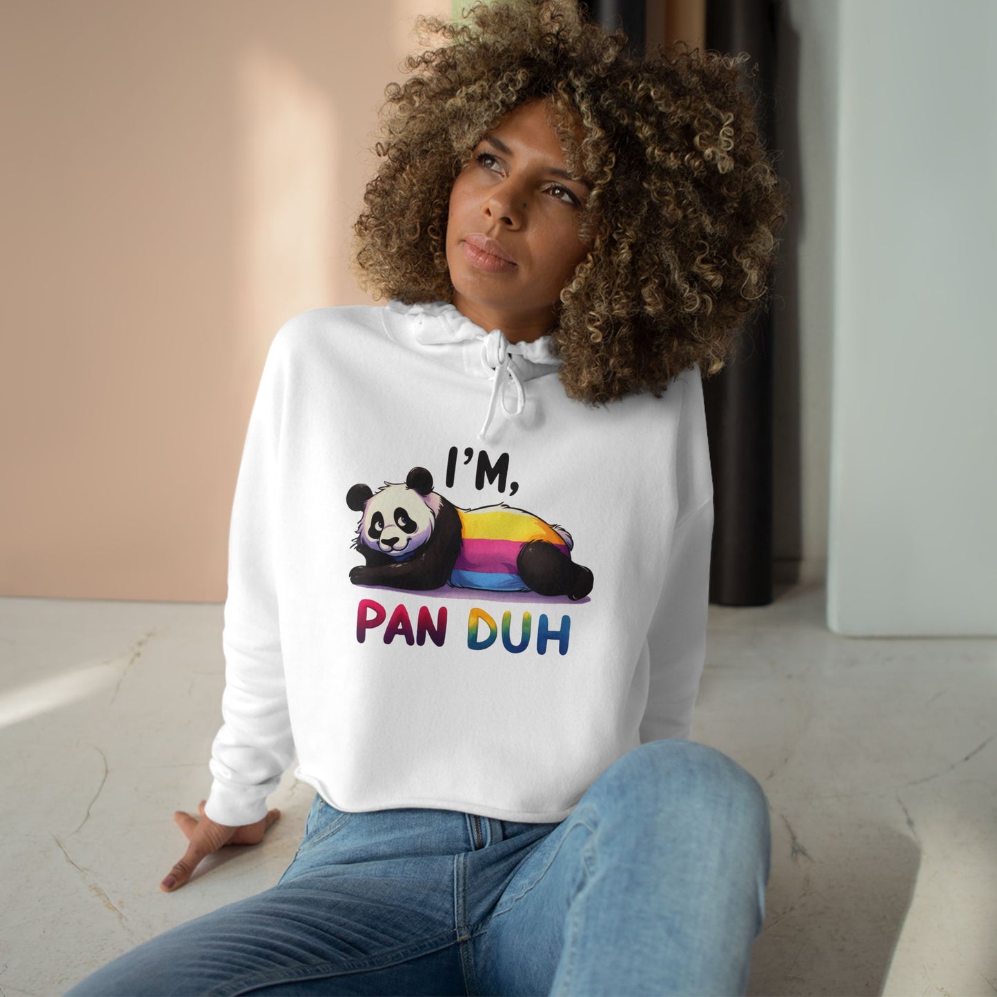 Pride Crop Hoodie Cute Panda| LGBTQ+ Apparel, Funny Sweatshirt, Casual Streetwear, Great for Gifts, Cozy Fashion