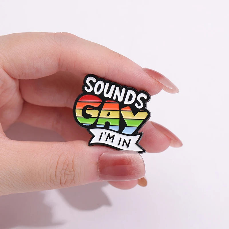 Get Your Pride On with This Custom Rainbow Quotations Enamel Pin – The Ultimate LGBTQ+ Brooch for Stylish Lovers!