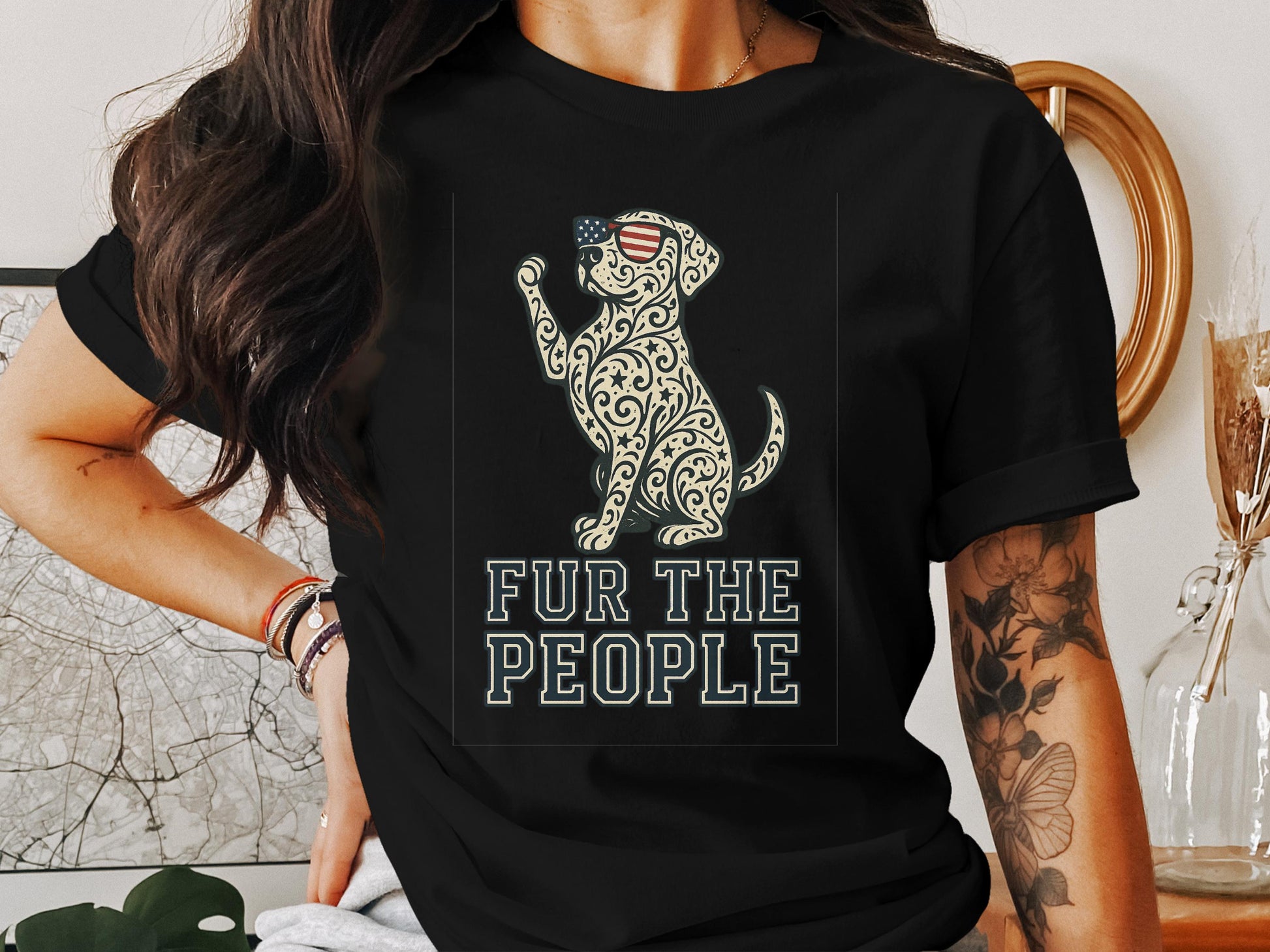Fur The People Patriotic Dog Graphic T-Shirt product