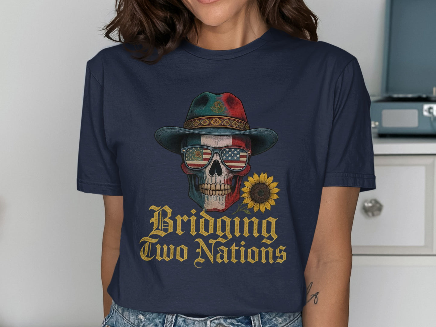 Bridging Two Nations Skull Graphic Tee product type