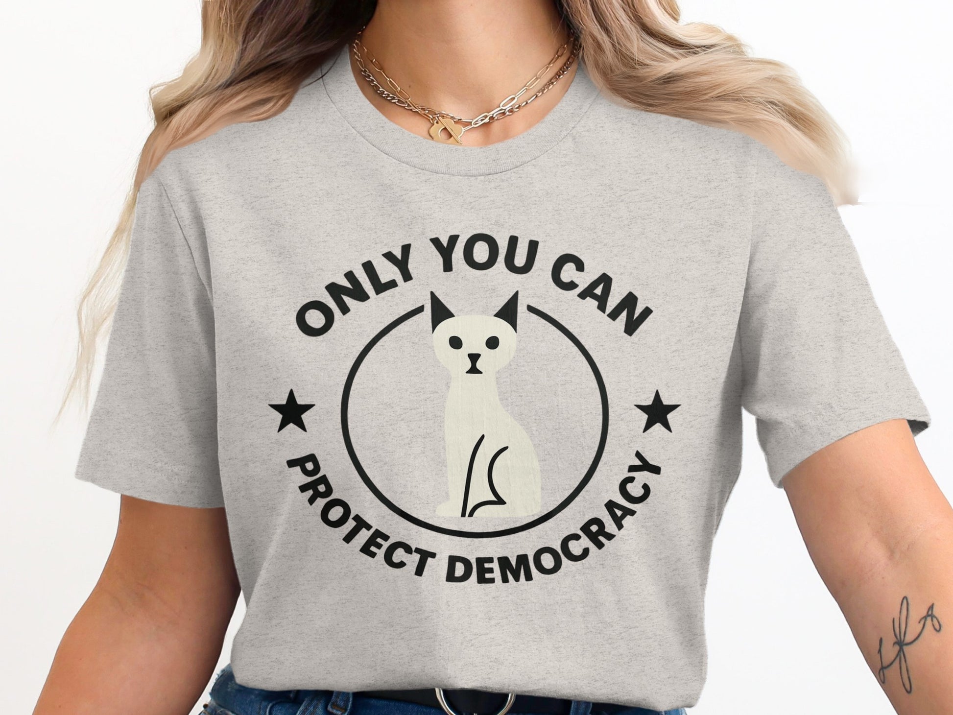 Only You Can Protect Democracy Cat T-Shirt product type