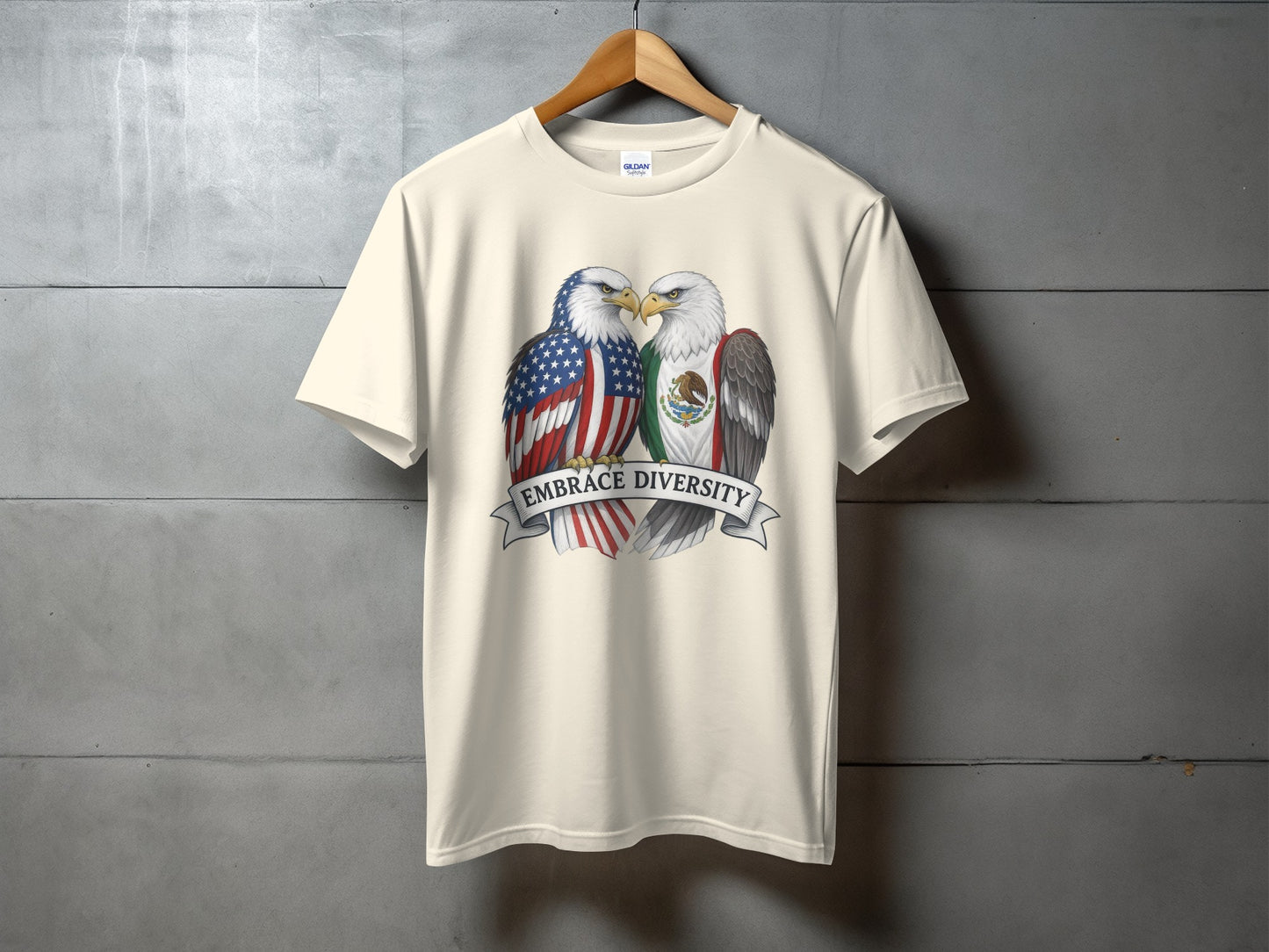 Embrace Diversity Eagles Design White T-shirt product