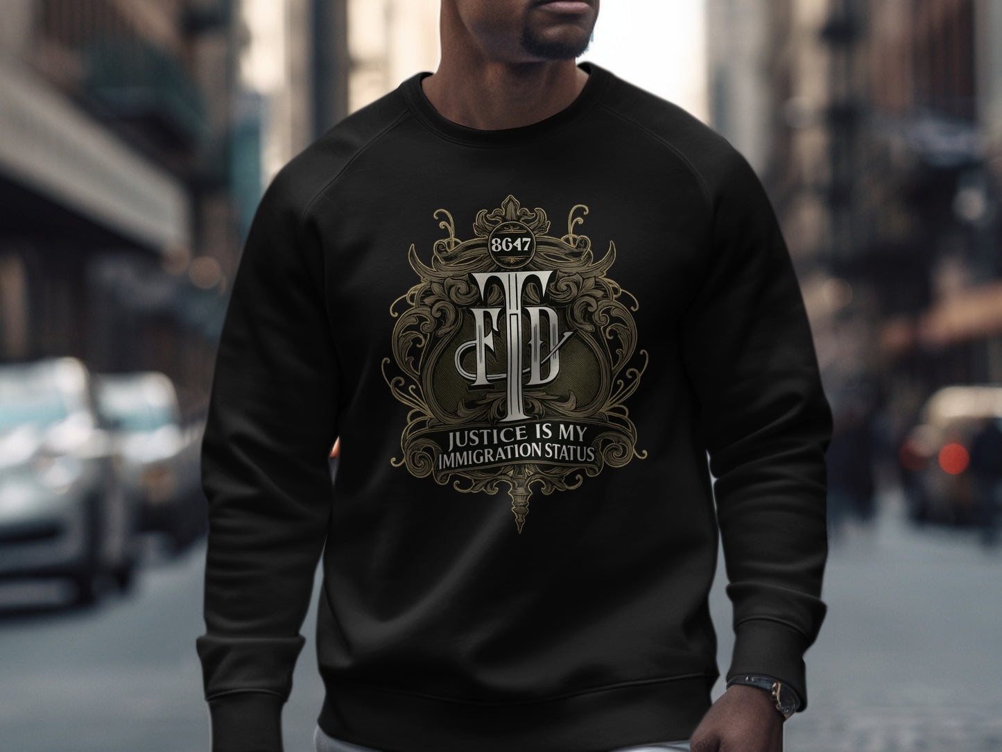 Justice Is My Immigration Status Graphic Sweatshirt product