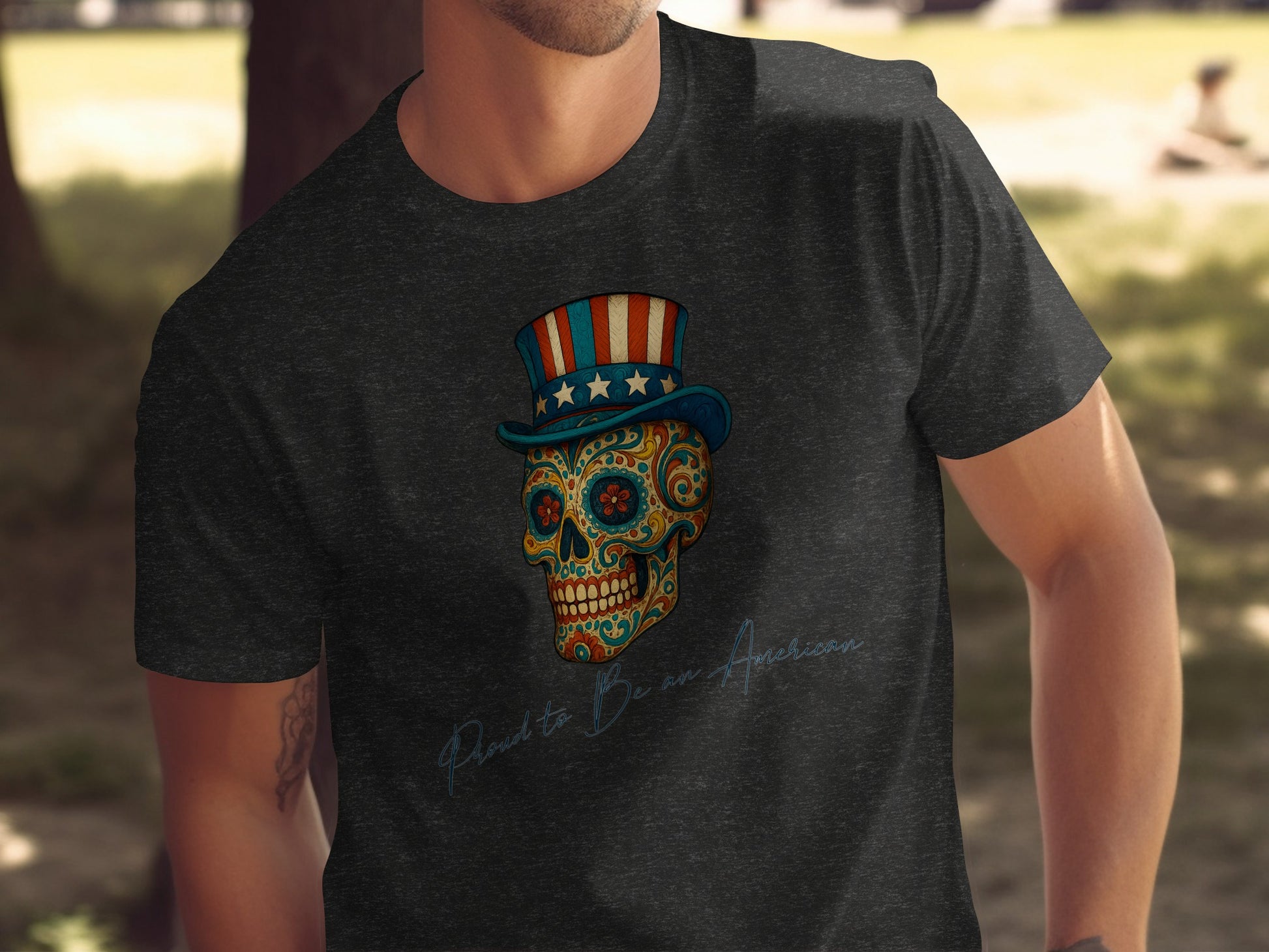Proud to Be an American Skull Graphic T-shirt product