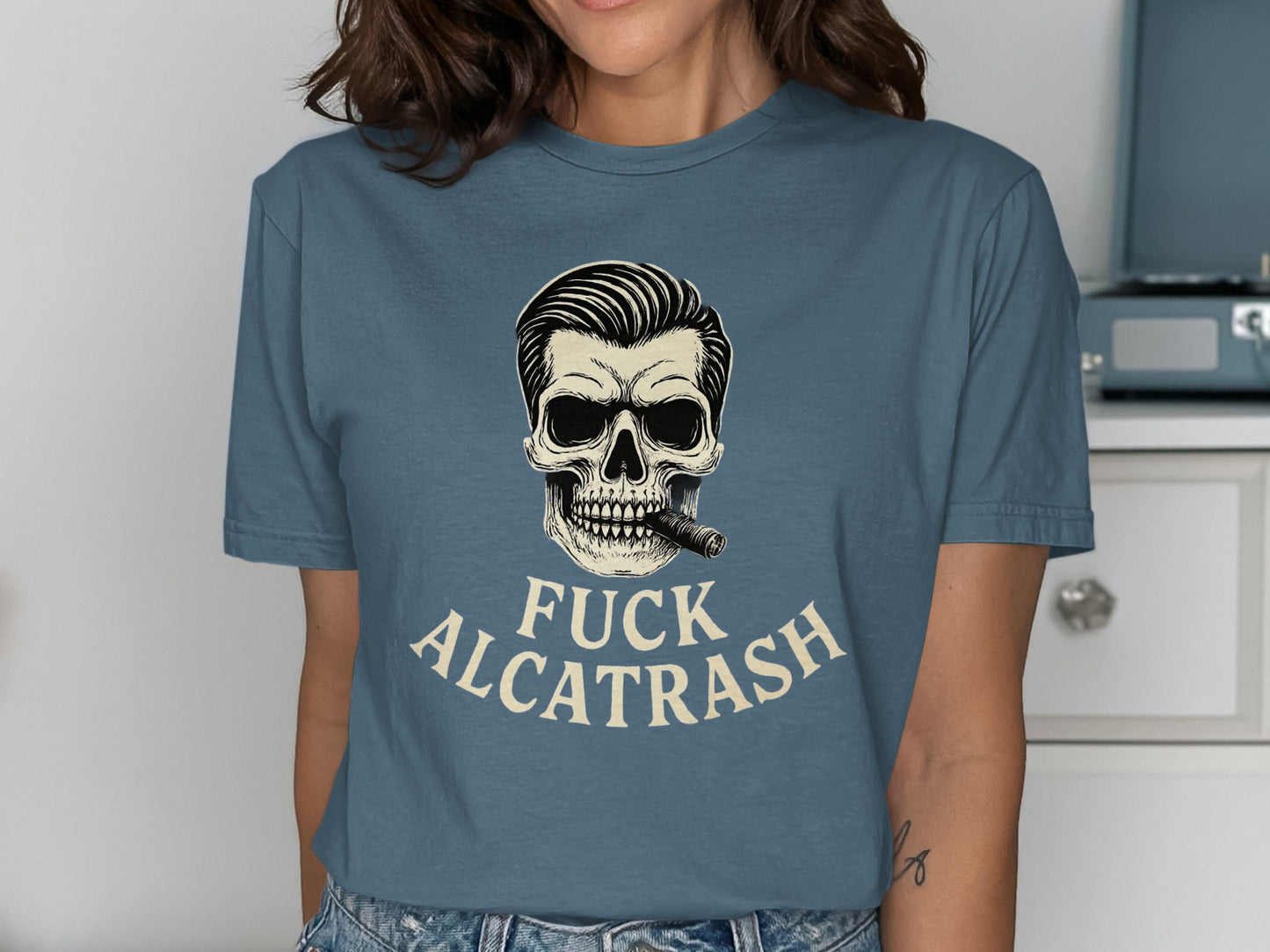 Fuck Alcatrash Skull Design Graphic T-Shirt product