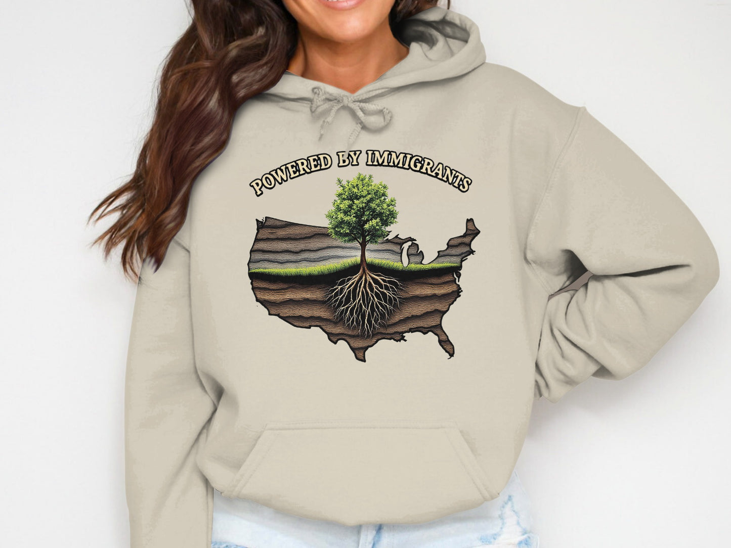 Powered by Immigrants Map Hoodie product