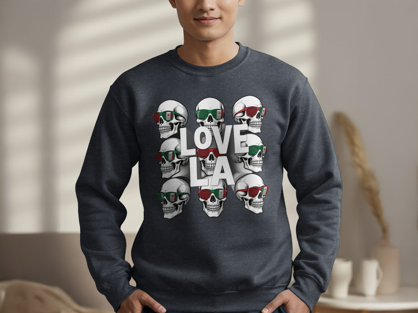 Love LA Skull Design Graphic Sweatshirt product