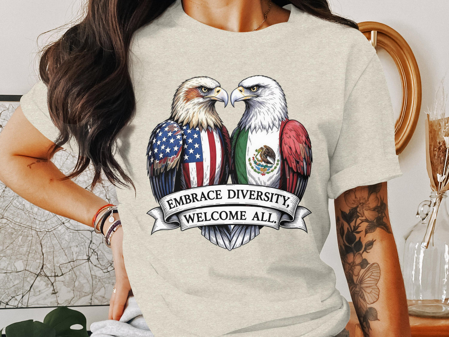 Embrace Diversity Welcome All Eagles Graphic product type