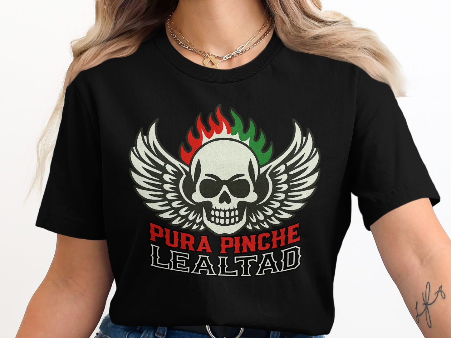Pura Pinche Lealtad Skull Wings Graphic T-shirt product type