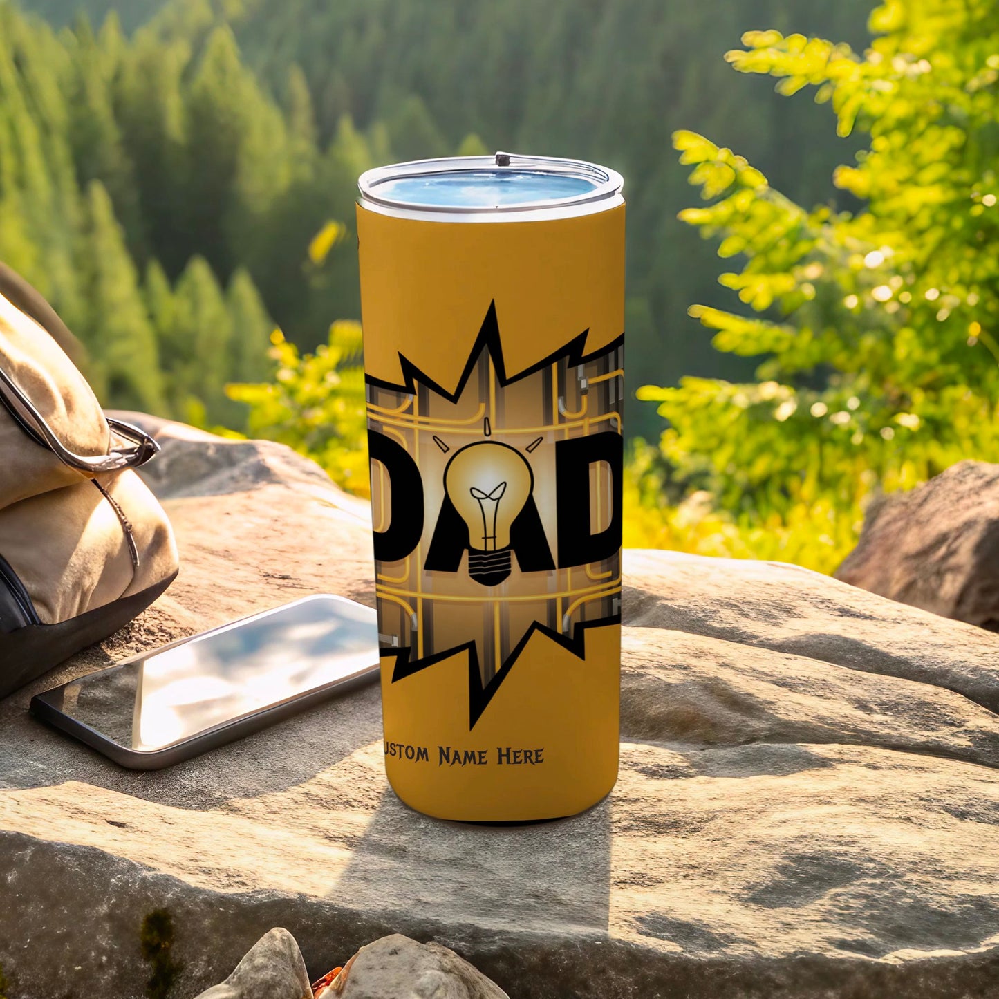 Dad Light Bulb Design Custom Name Insulated Tumbler product