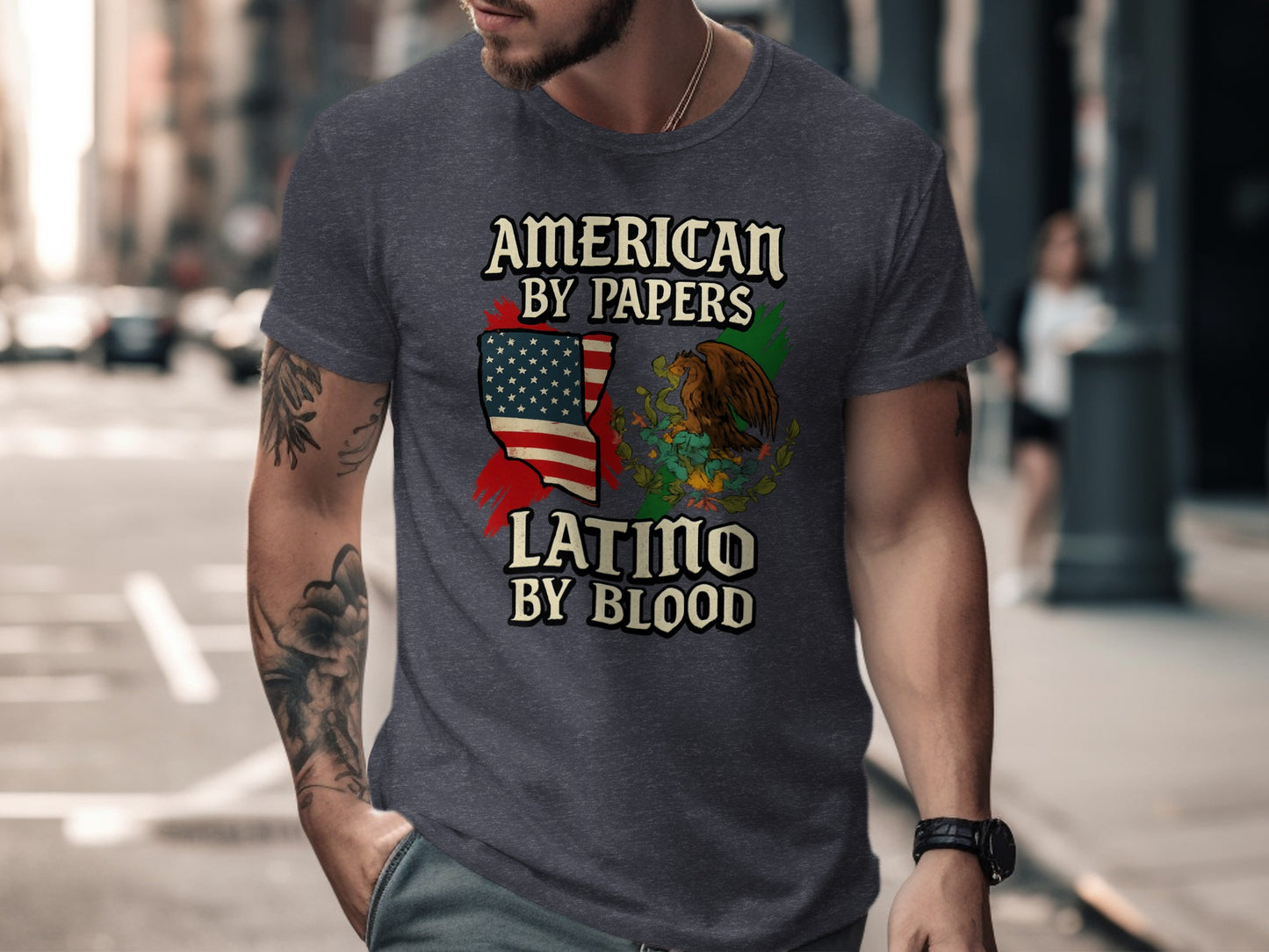 American By Papers Latino By Blood T-shirt product